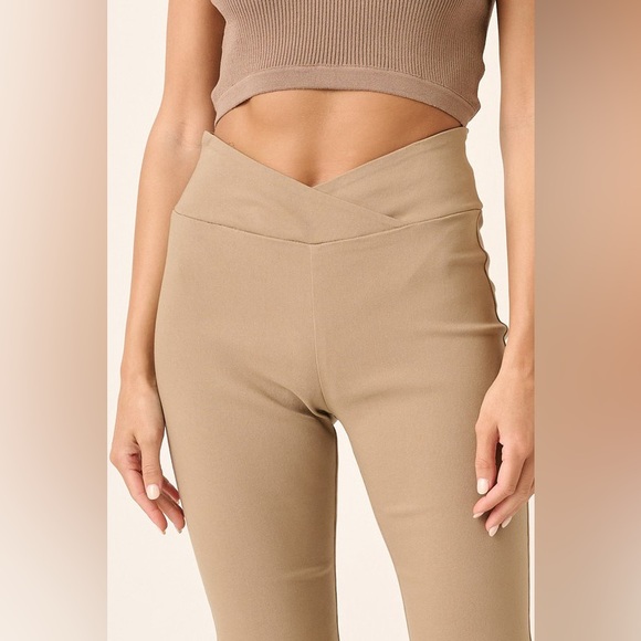 Mittoshop Surplice V Waist Flare Pants - Picture 3 of 6